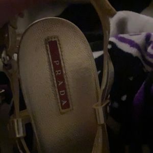 Prada wedge gold